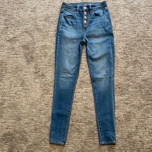 American Eagle button Fly skinny Jeans 2R